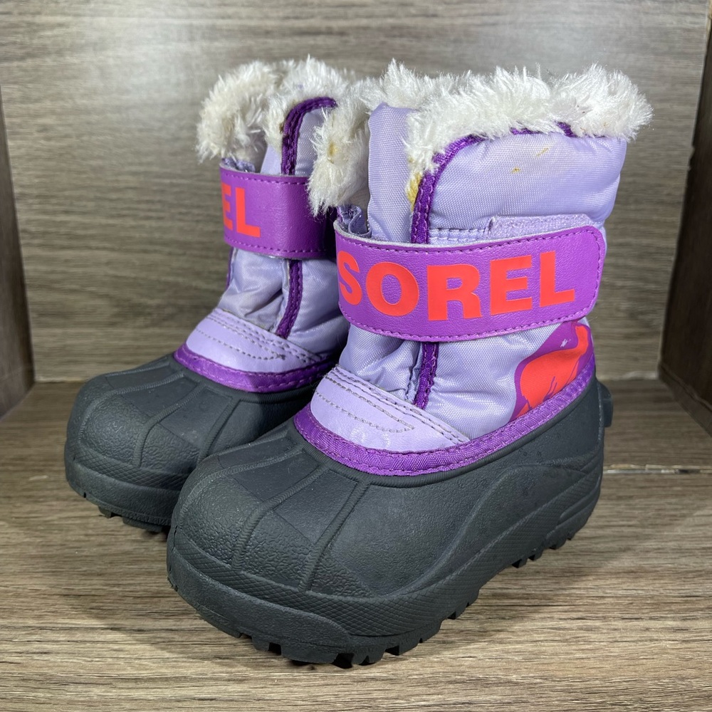 Sorel Snow Commander Winter Waterproof Pull On Boots Slip On Kids